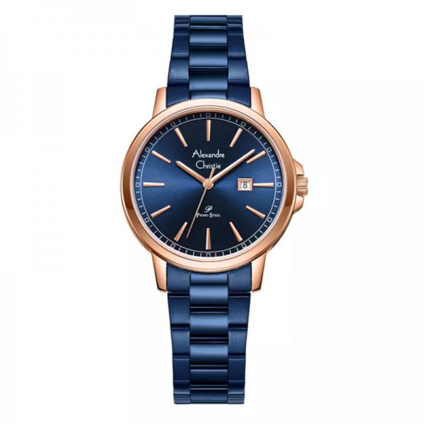 Alexandre Christie AC 1014 Rosegold Blue Steel Lady LDBURBU